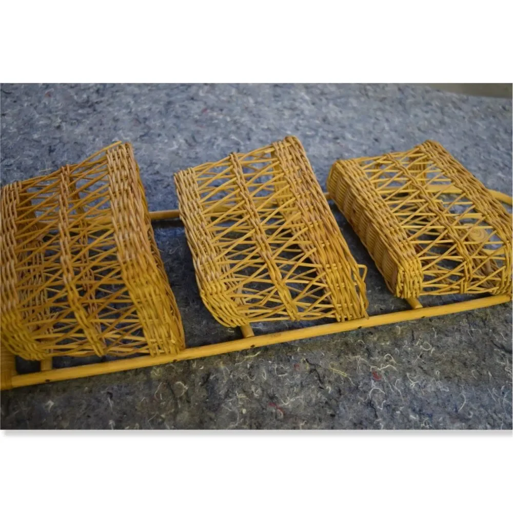 Wicker Wall Hanging Baskets Mail Organizer Boho Natural Cottage Farmhouse Fairy